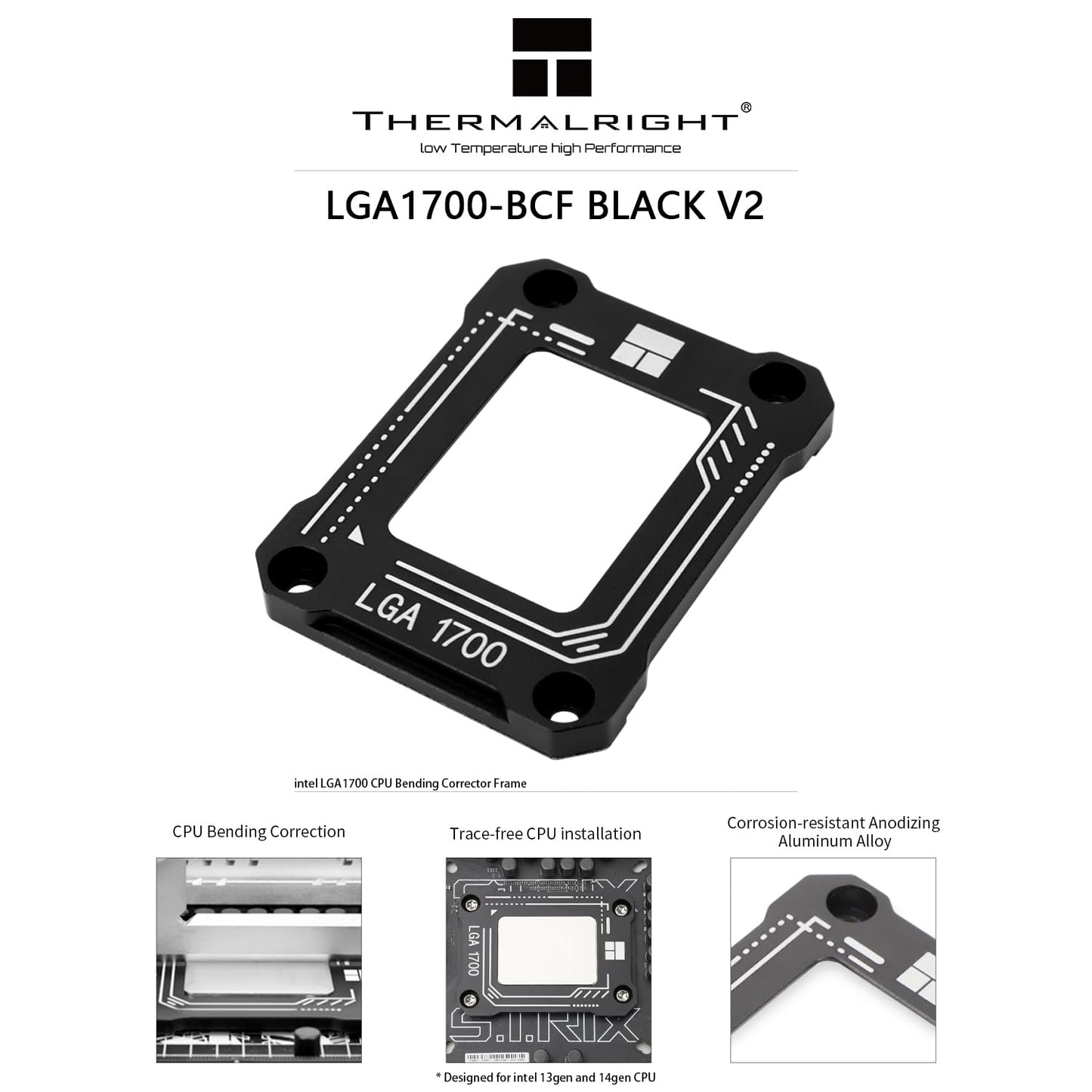 Thermalright LGA1700-BCF Black V2 CPU Contact Frame for 13th Gen & 14th Gen Intel