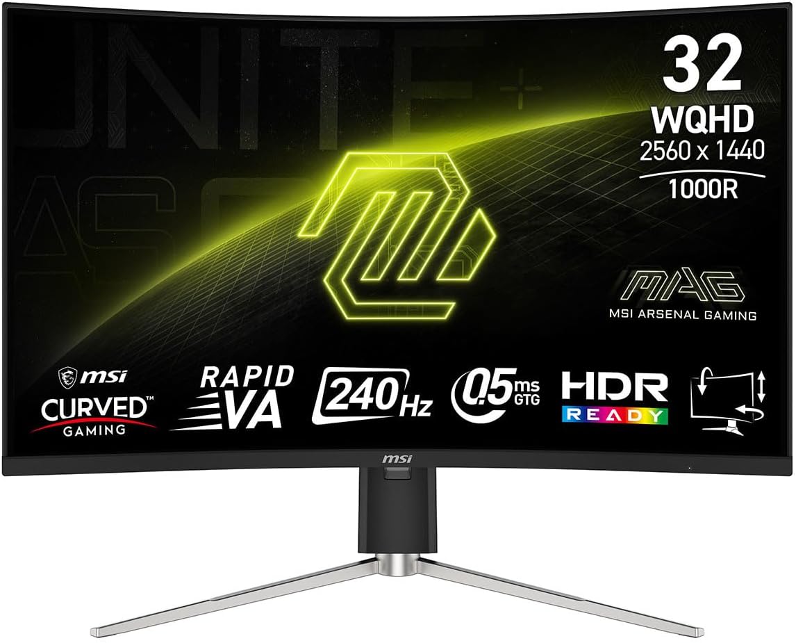 MSI MN MAG 325CQRXF E2 31.5 Rapid VA 2560x1440 16:9 0.5ms 240Hz 2xHDMI DP