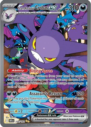 Team Rocket's Crobat ex - 234/182 234 - SV10 Destined Rivals Holofoil