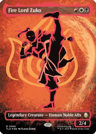 Fire Lord Zuko (Borderless) (Neon Ink Foil) (TLA-360) - Avatar: The Last Airbender Foil