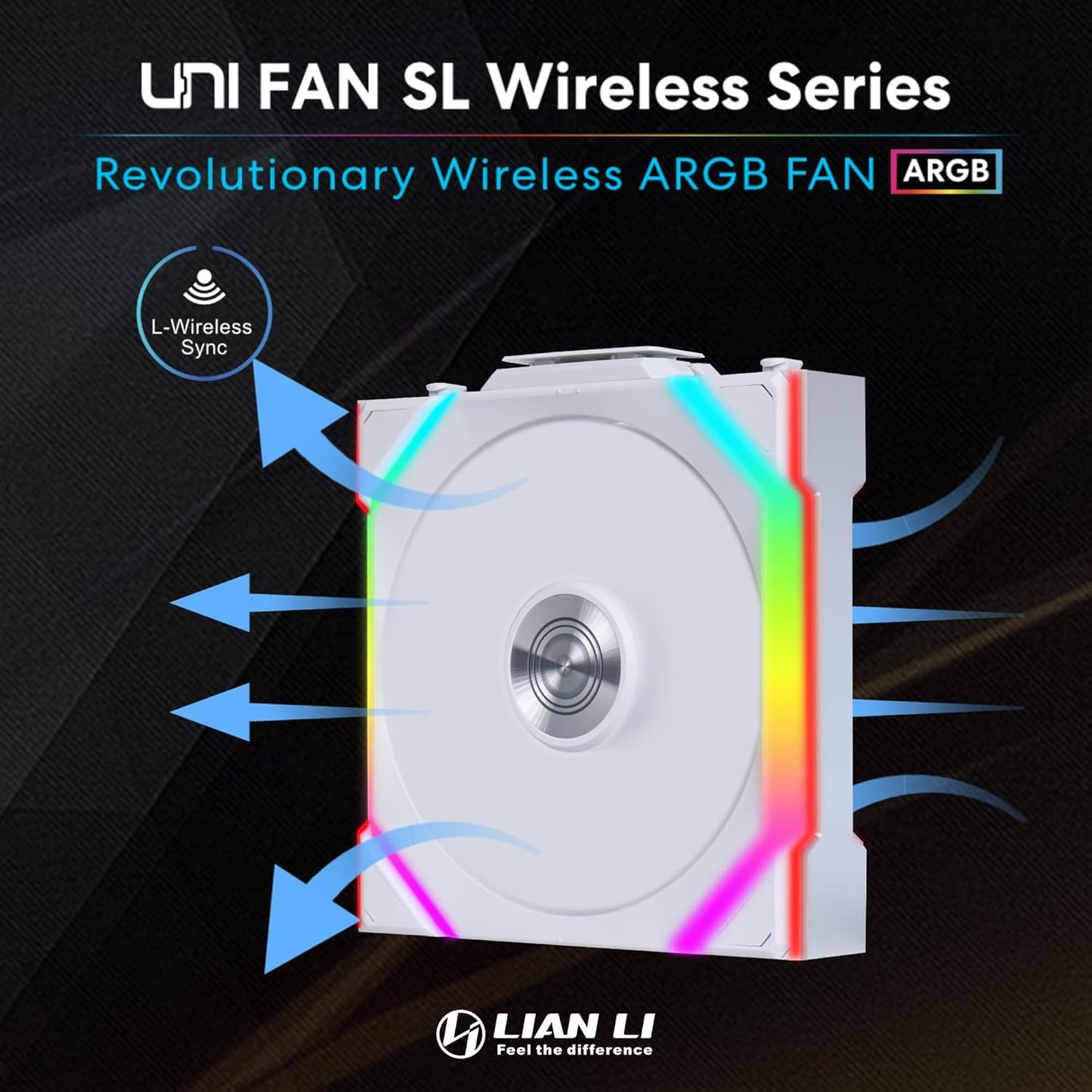 Lian-Li 12RSL1W1W UNI FAN SL 120 Wireless RGB 120mm Fan Reverse Blade White