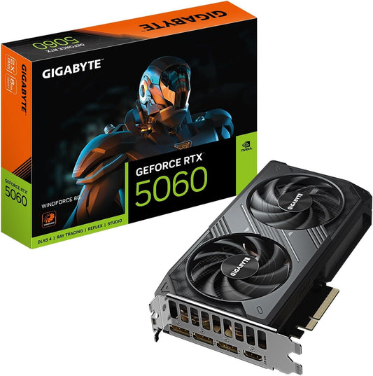 Gigabyte VCX GV-N5060WF2-8GD GeForce RTX 5060 WINDFORCE 8G 8GB GDDR7 128B ATX