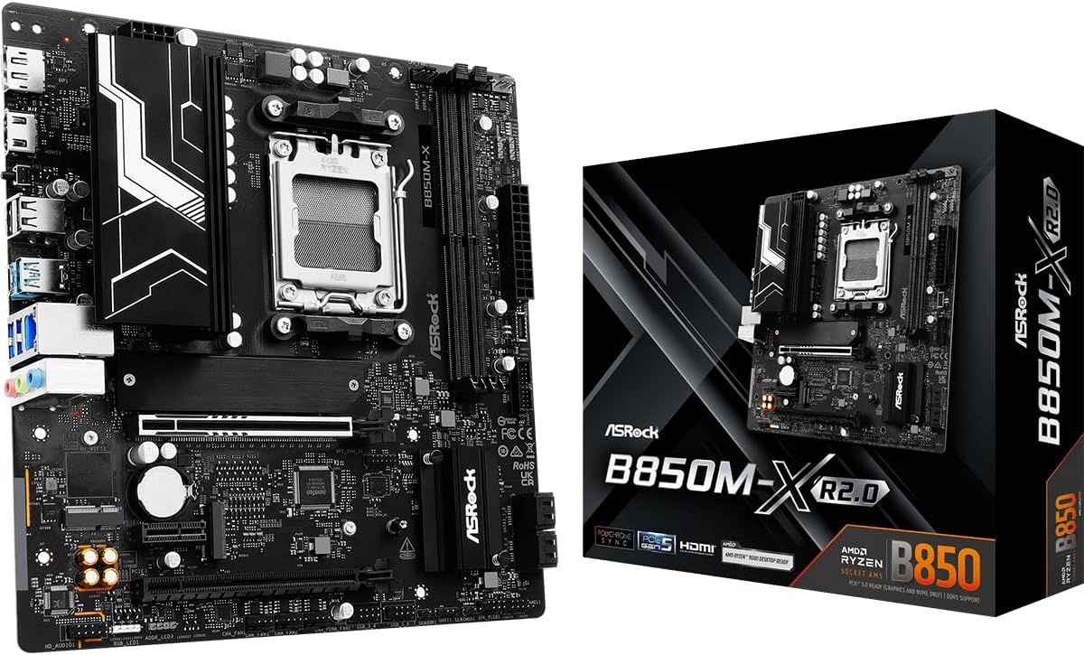 ASRock B850M-X R2.0 AMD B850 AM5 Max.128GB DDR5 Micro ATX