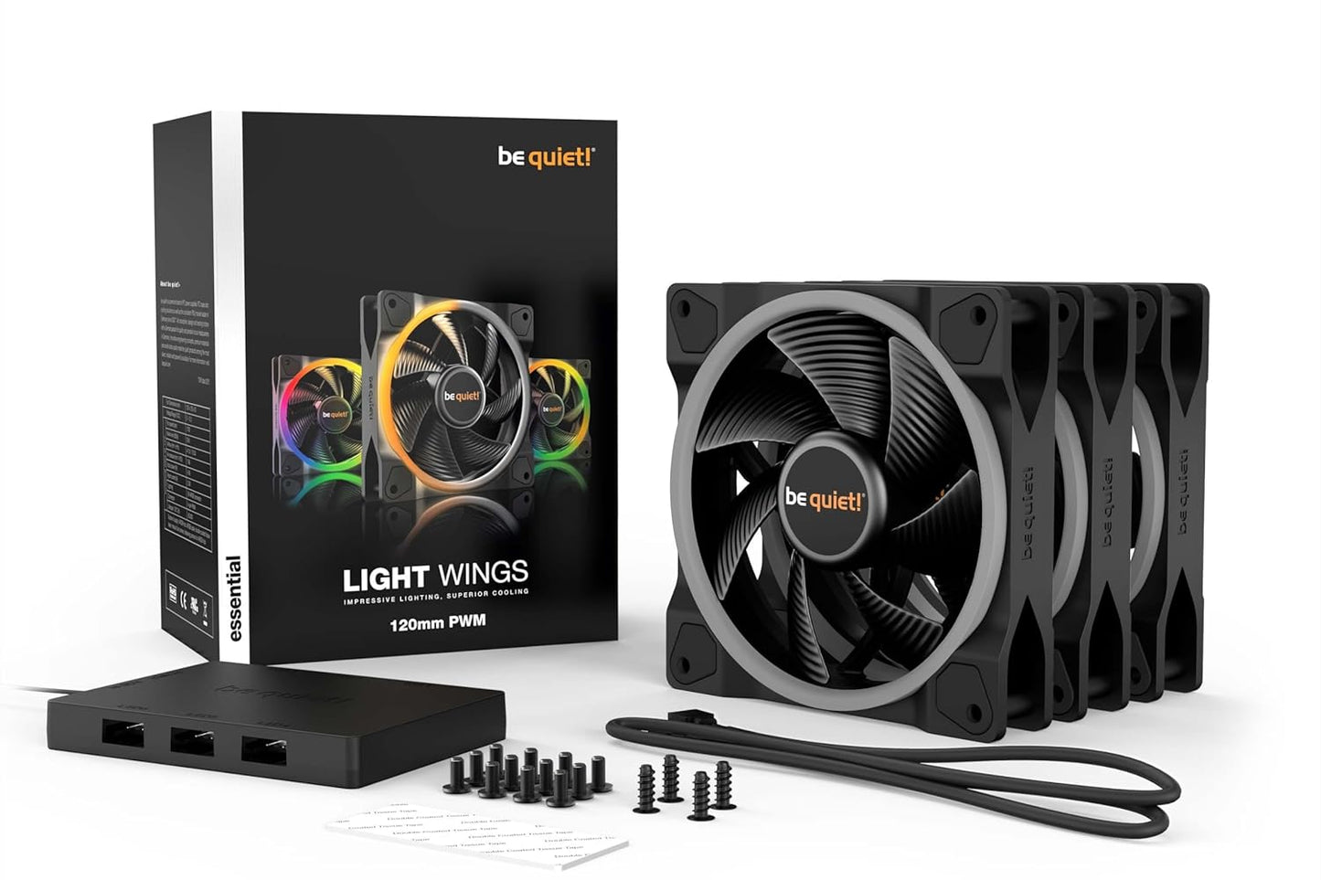 be quiet! Fan BL076 Light Wings 120mm PWM 3xFans ARGB LED Black