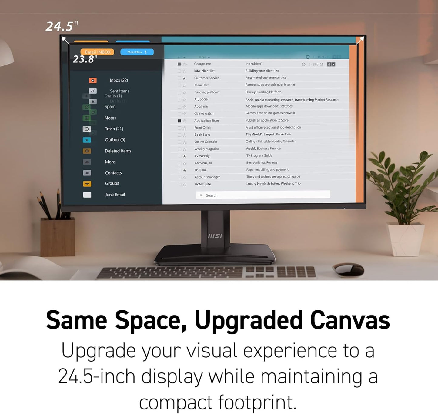 MSI PRO MP251W E2 24.5 IPS 1920x1080 16:9 1 4ms 120Hz HDMI DP Speaker