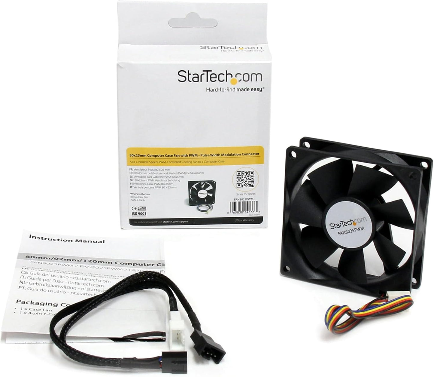 StarTech FAN8025PWM 80x25mm Computer Case Fan with PWM Pulse Width