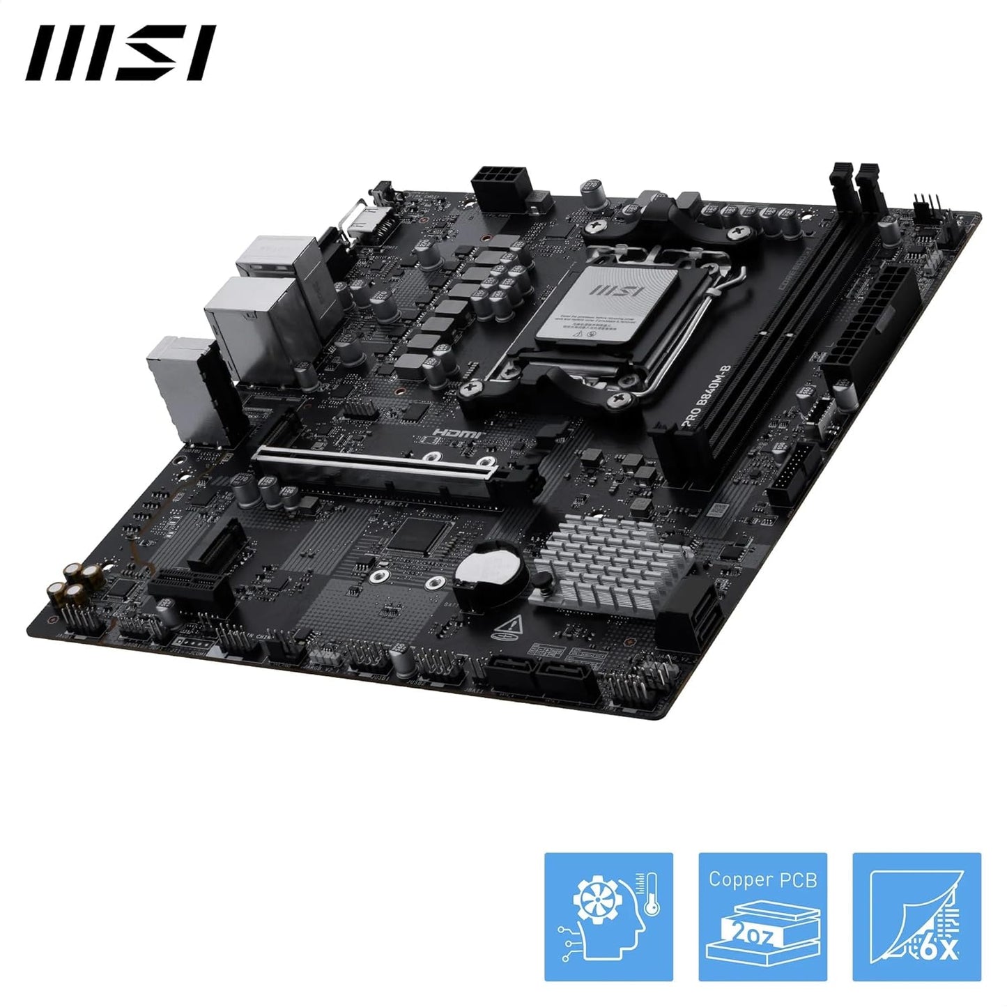 MSI MB PRO B840M-B B840 AM5 Max256GB DDR5 mATX