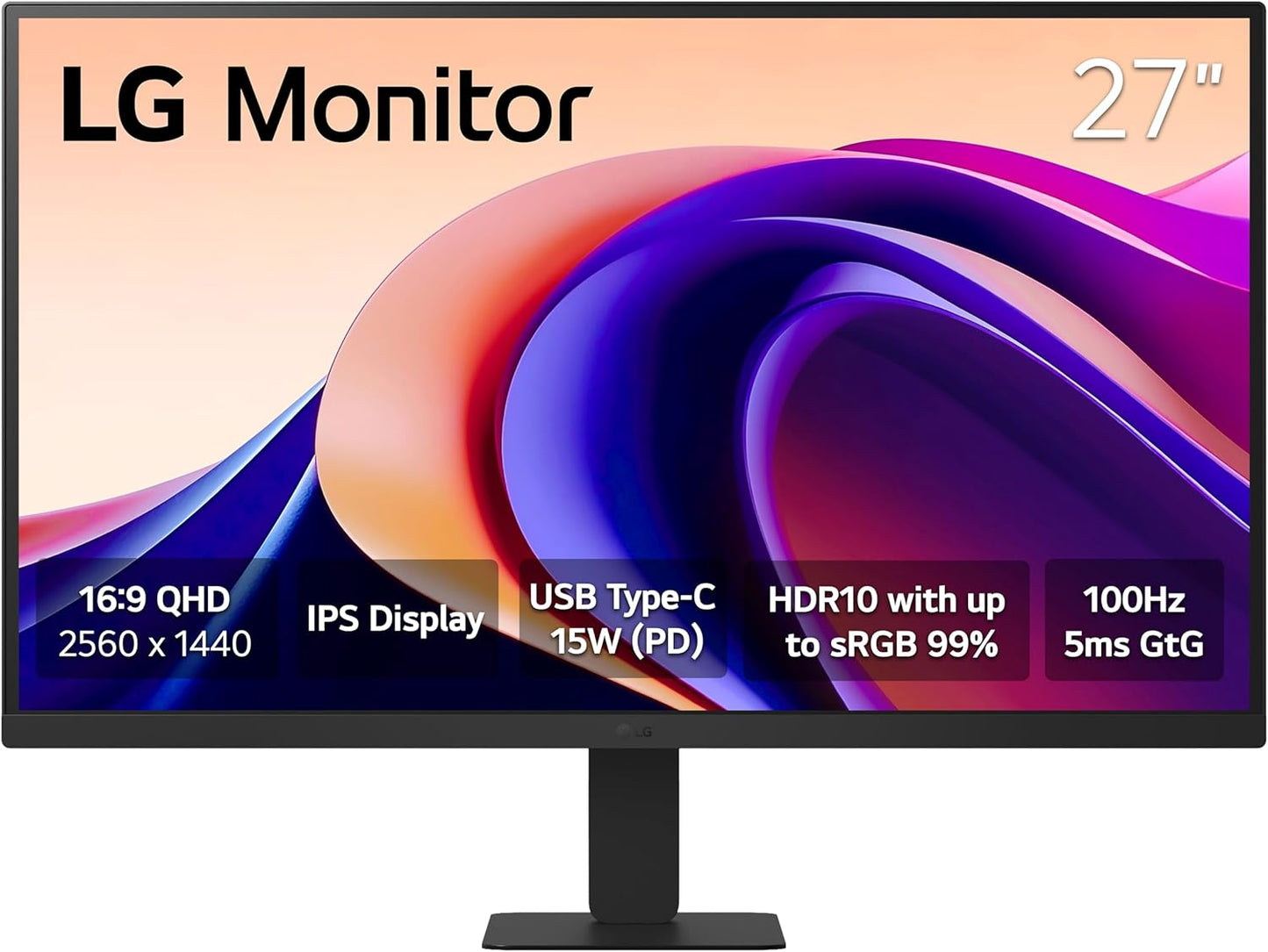 LG 27 IPS 2560x1440 16:9 5ms 100Hz HDMI USB