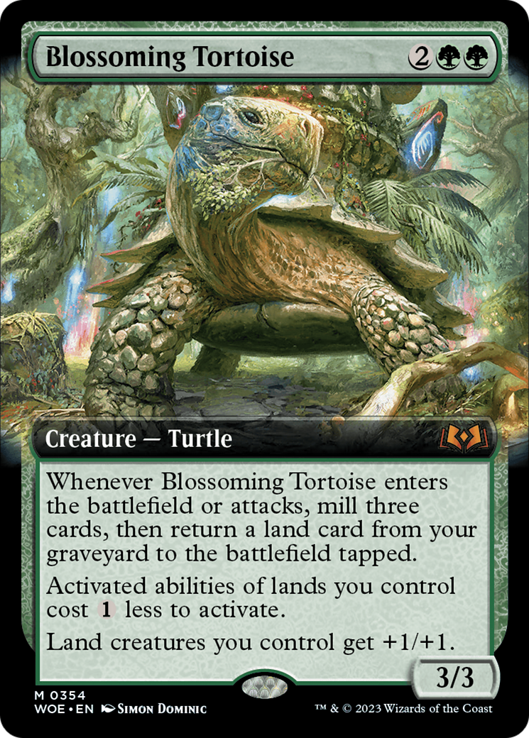 Blossoming Tortoise (WOE-354) - Wilds of Eldraine: (Extended Art) Foil