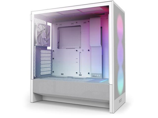 NZXT CC-H52FW-R1 H5 FLOW RGB Mid Tower Ultra-Clear TG White