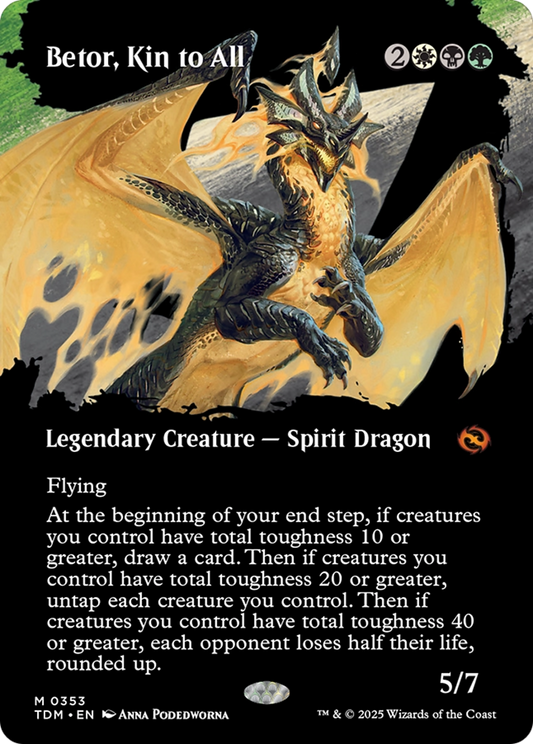 Betor, Kin to All (Borderless) (TDM-353) - Tarkir: Dragonstorm: (Showcase) (Borderless) Foil