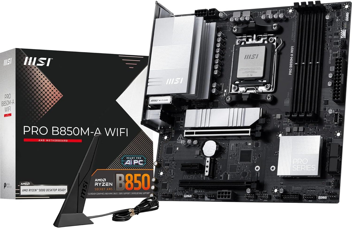 MSI PRO B850M-A WIFI AMD B850 AM5 Max.128GB DDR5 mATX