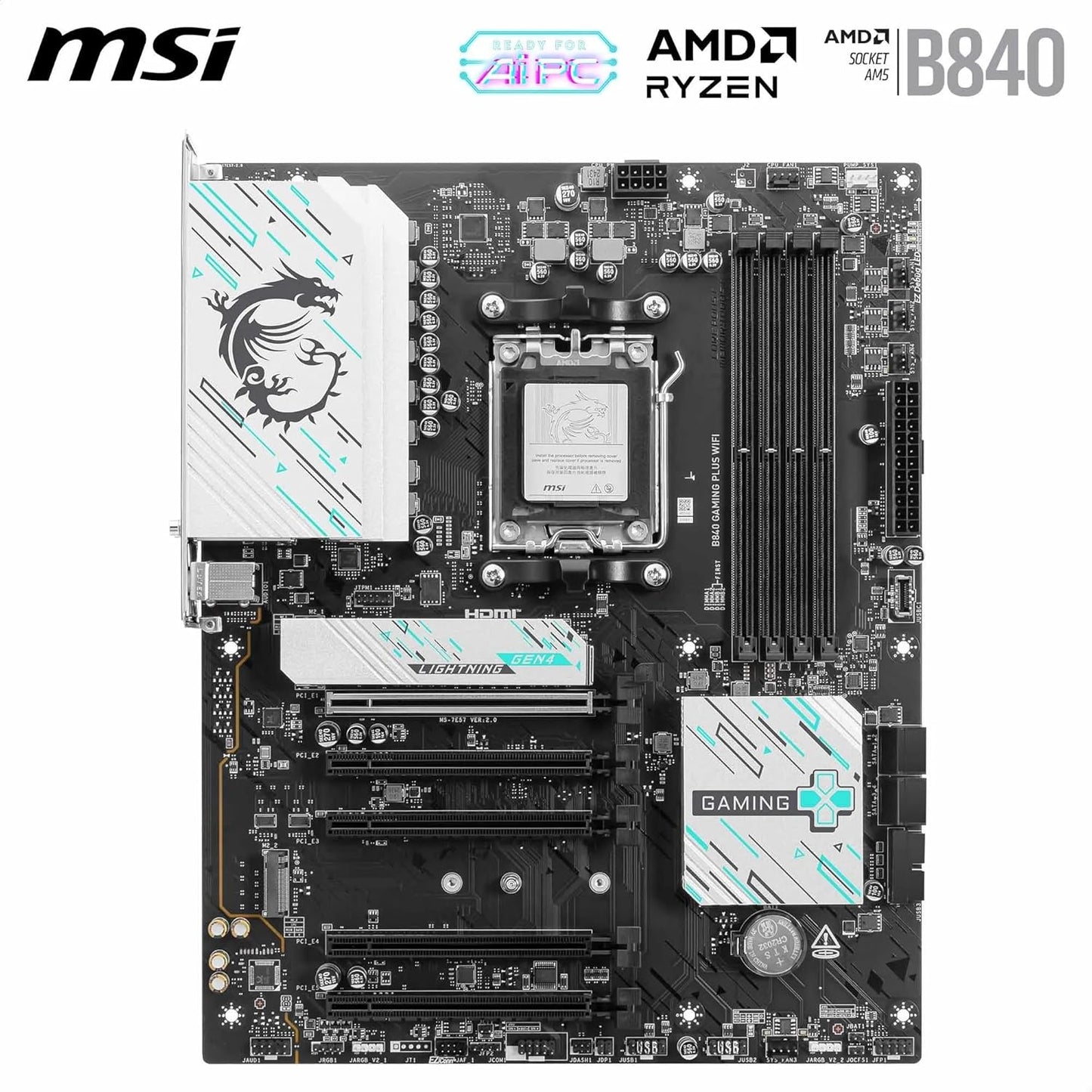MSI MB B840 GAMING PLUS WIFI B840 AM5 Max256GB DDR5 ATX Retail