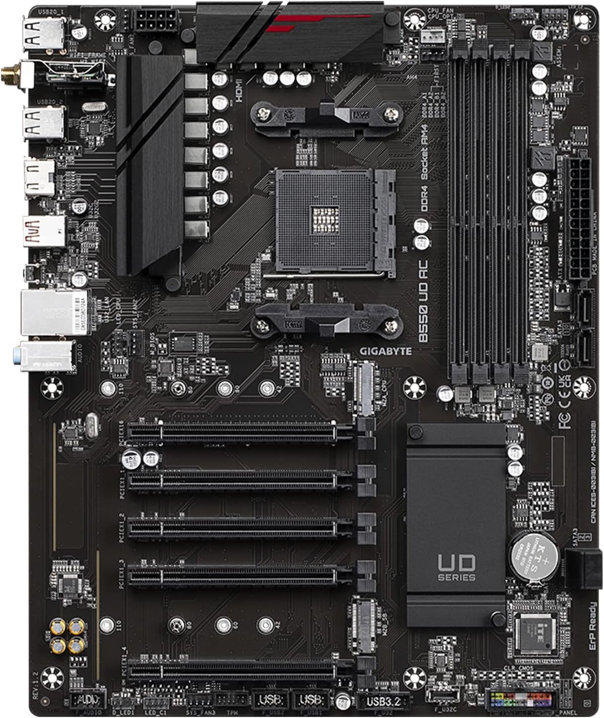 Gigabyte B550 UD AC B550 AMD AM4 Max128GB DDR4 PCIE ATX