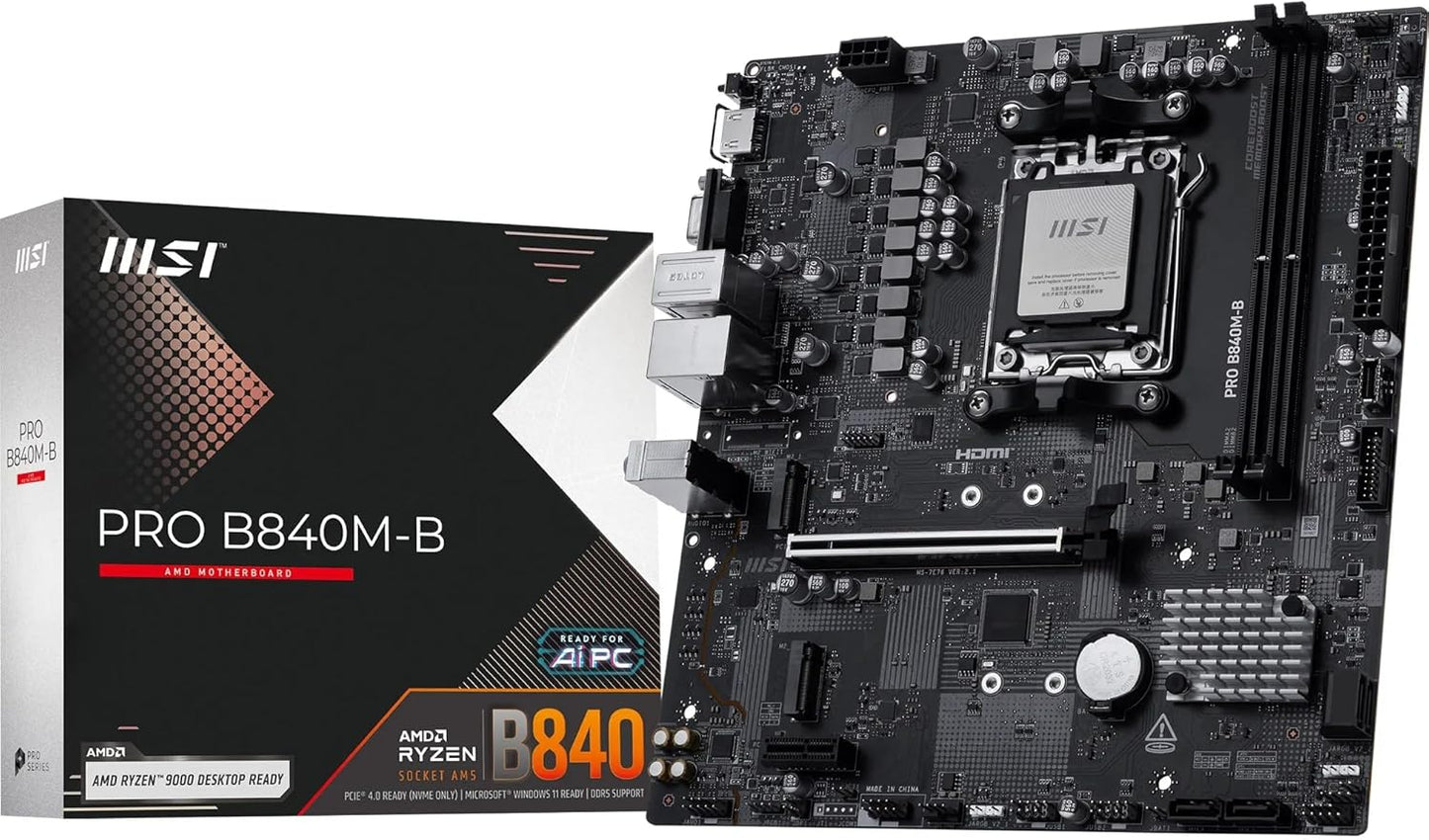 MSI MB PRO B840M-B B840 AM5 Max256GB DDR5 mATX