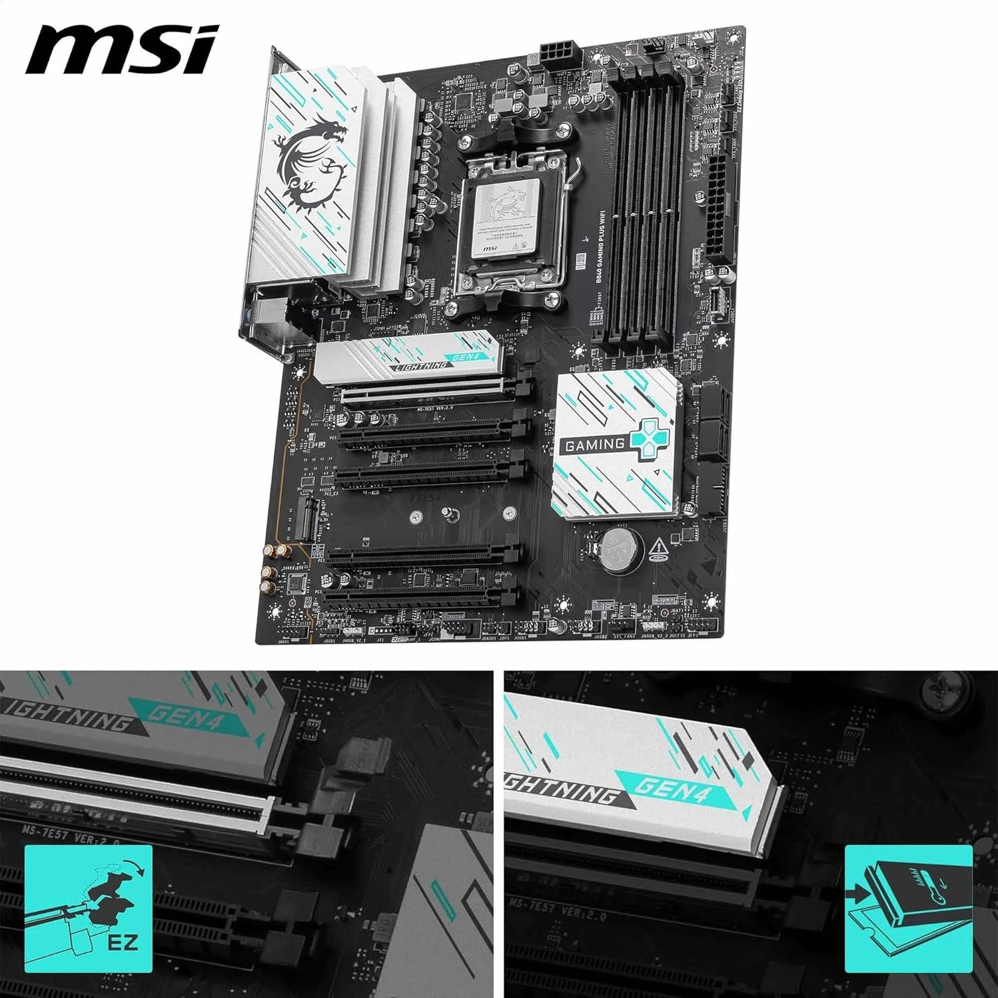 MSI MB B840 GAMING PLUS WIFI B840 AM5 Max256GB DDR5 ATX Retail