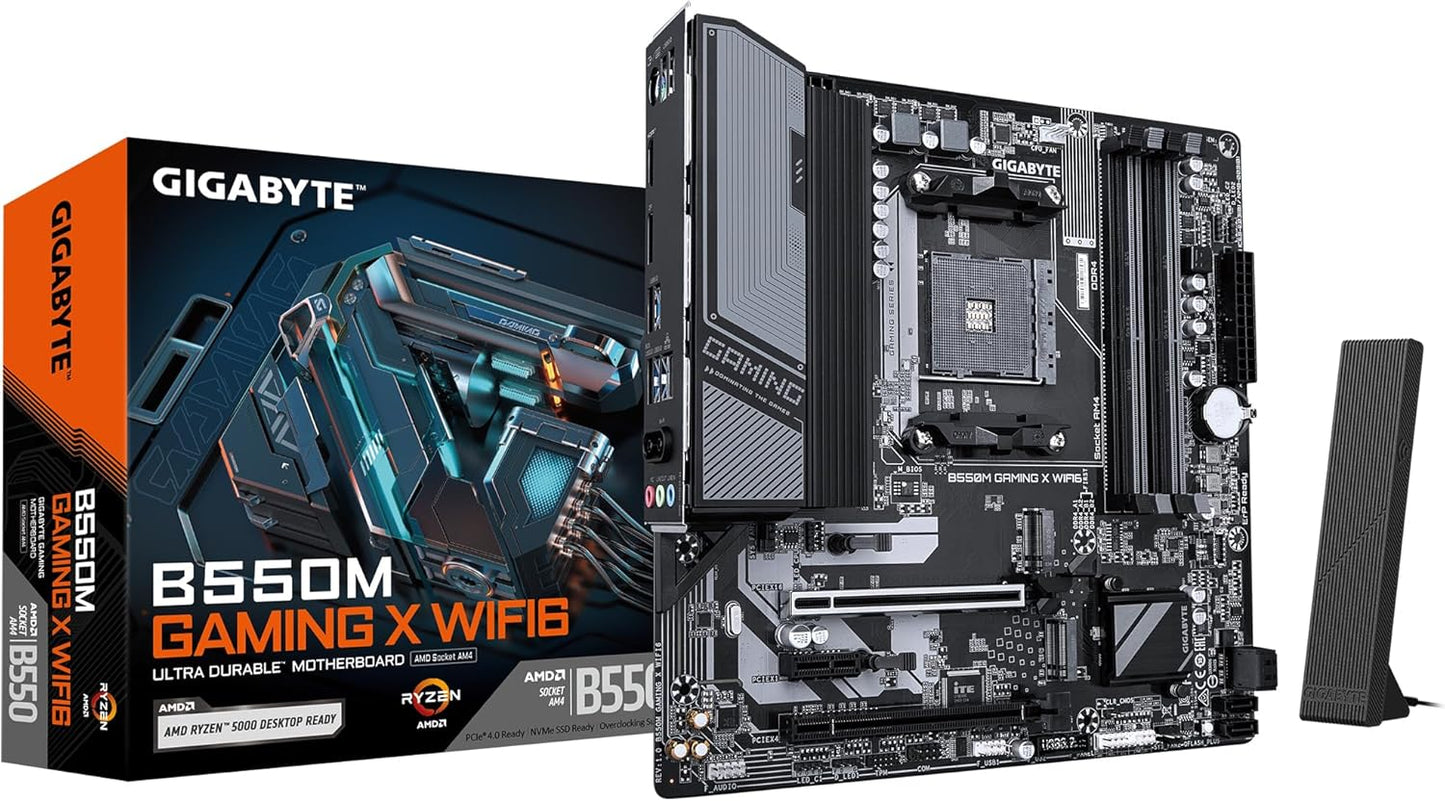 Gigabyte B550M GAMING X WIFI6 AMD B550 AM4 Max128GB DDR4 Micro ATX