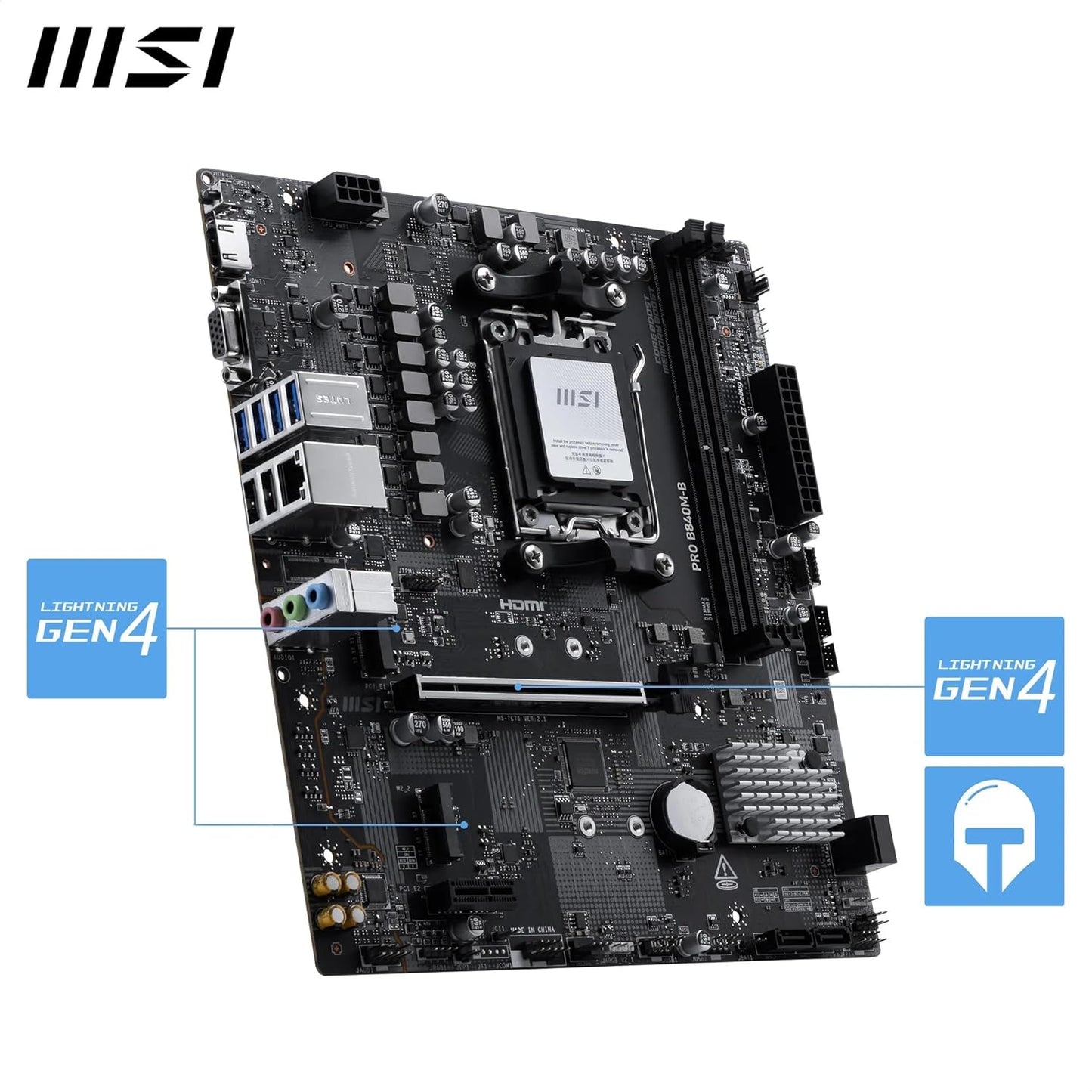 MSI MB PRO B840M-B B840 AM5 Max256GB DDR5 mATX