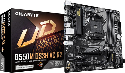 Gigabyte MB B550M DS3H AC R2 AMD B550 AM4 Max128GB DDR4 Micro ATX