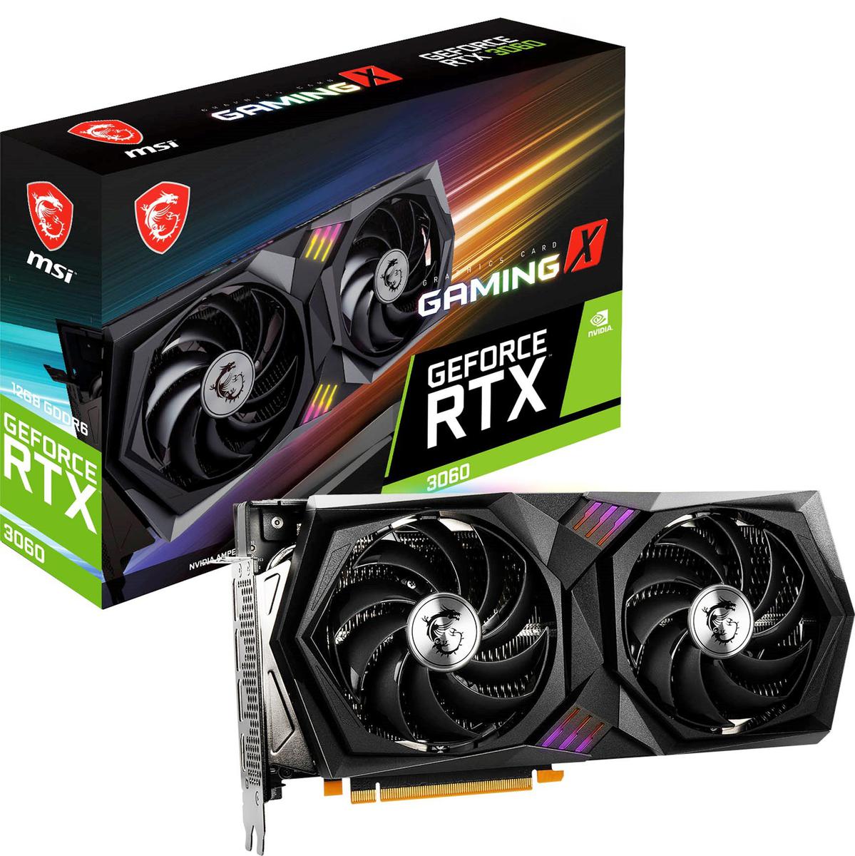 MSI GeForce RTX 3060 GAMING X 12 Go GDDR6 192B HDMI DP