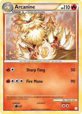 Arcanine 1/123 - HeartGold SoulSilver Holofoil