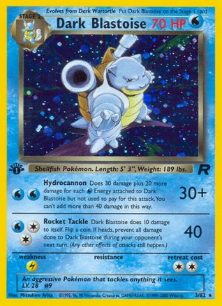 Dark Blastoise (3) 3/82 - Team Rocket Unlimited Holofoil