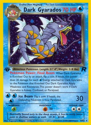 Dark Gyarados (8) 8/82 - Team Rocket 1st Edition Holofoil