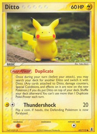 Ditto - 63/113 (Pikachu) 63/113 - Delta Species Reverse Holofoil