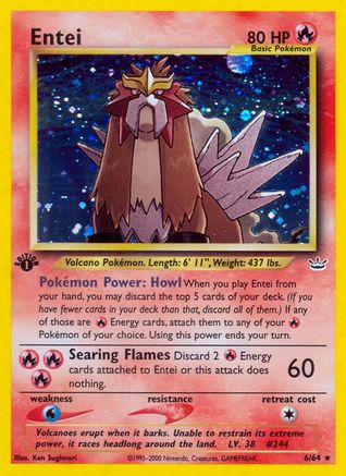 Entei (6) 6/64 - Neo Revelation Unlimited Holofoil
