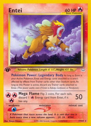 Entei (17) 17/64 - Neo Revelation 1st Edition
