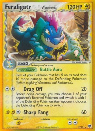 Feraligatr (Delta Species) 2/101 - Dragon Frontiers Reverse Holofoil