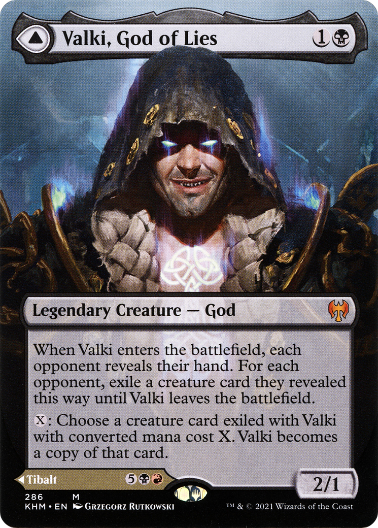 Valki, God of Lies // Tibalt, Cosmic Impostor (KHM-286) - Kaldheim (Borderless) Foil