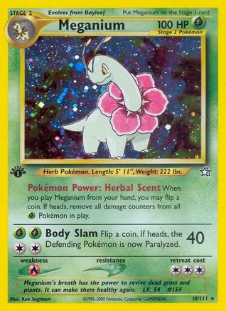 Meganium (10) 10/111 - Neo Genesis Unlimited Holofoil