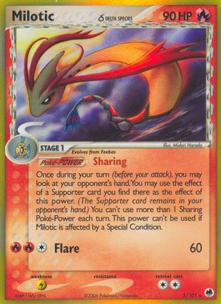 Milotic (Delta Species) 5/101 - Dragon Frontiers Reverse Holofoil