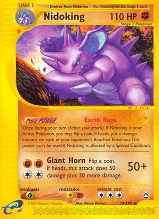 Nidoking (24) 24/147 - Aquapolis Reverse Holofoil