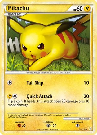 Pikachu 78/123 - HeartGold SoulSilver Reverse Holofoil