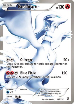 Reshiram (113 Full Art) 113/114 - Black and White Holofoil