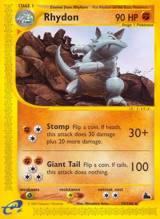 Rhydon (29) 29/144 - Skyridge Reverse Holofoil