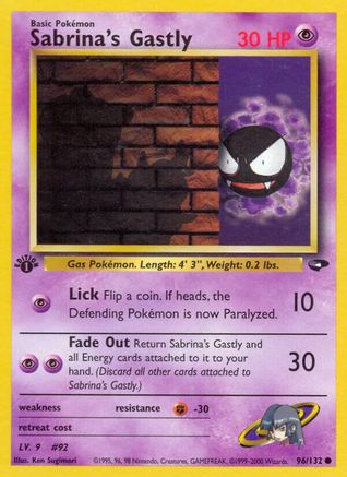 Sabrina's Gastly (96) 96/132 - Gym Challenge 1st Edition