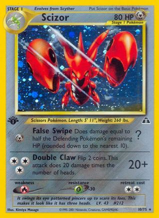 Scizor (10) 10/75 - Neo Discovery Unlimited Holofoil