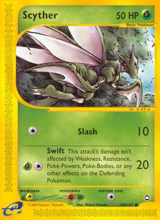 Scyther (106) 106/147 - Aquapolis Reverse Holofoil
