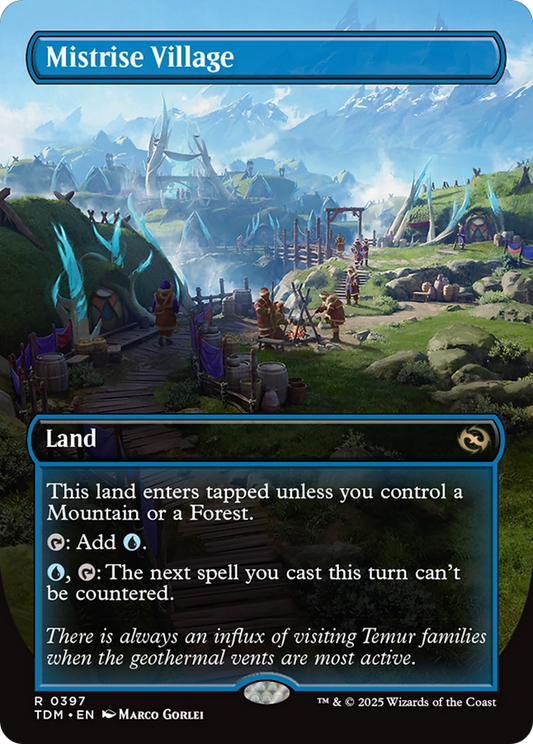 Mistrise Village (Borderless) (TDM-397) - Tarkir: Dragonstorm (Borderless) Foil
