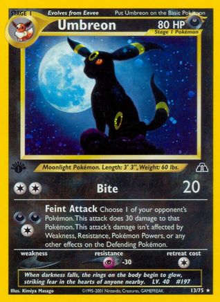 Umbreon (13) 13/75 - Neo Discovery Unlimited Holofoil