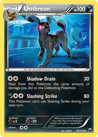 Umbreon (60) 60/108 - Dark Explorers Reverse Holofoil