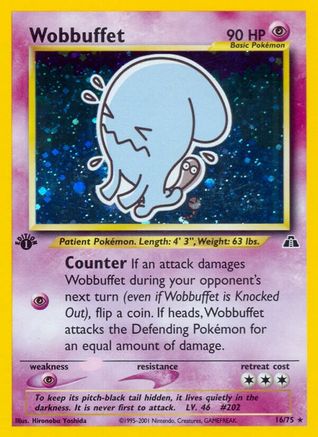 Wobbuffet (16) 16/75 - Neo Discovery Unlimited Holofoil