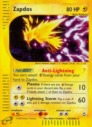 Zapdos (H32) H32/147 - Aquapolis Holofoil
