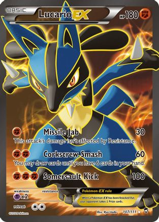 Lucario EX (107 Full Art) 107/111 - XY  Furious Fists Holofoil