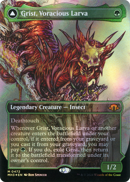 Grist, Voracious Larva // Grist, the Plague Swarm (MH3-472) - Modern Horizons 3 (Borderless) Foil