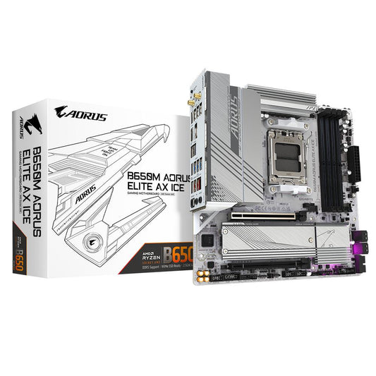 Gigabyte B650M AORUS ELITE AX ICE B650 Socket AM5 B650 Max192G DDR5 MATX