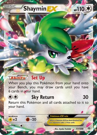 Shaymin EX 77/108 - XY  Roaring Skies Holofoil